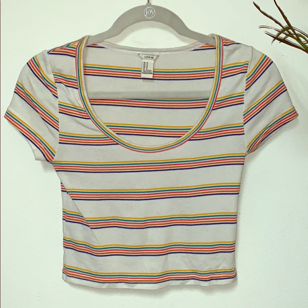 Forever 21 Rainbow 70’s Crop Top